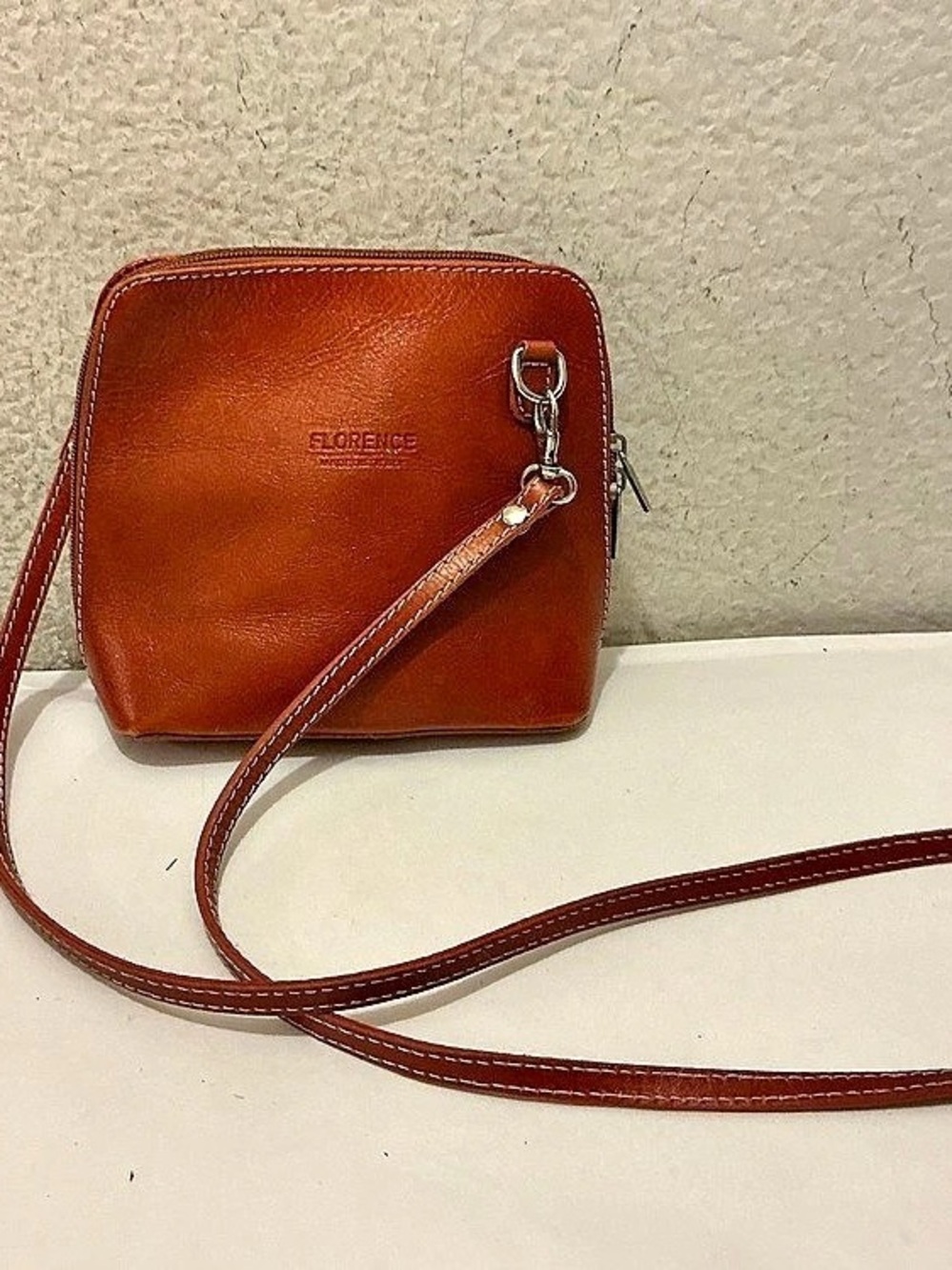 Florence Leather Crossbody Bag in Brown